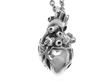 Anatomical Heart Necklace, Anatomy Jewelry in Sterling Silver
