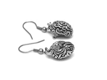 Human Brain Earrings, Anatomy Jewelry in Pewter