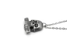 Antiqued Carpe Diem Skull Necklace, Seize the Day Jewelry