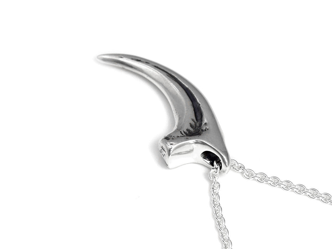 Velociraptor Claw Necklace, Dinosaur Jewelry in Sterling Silver