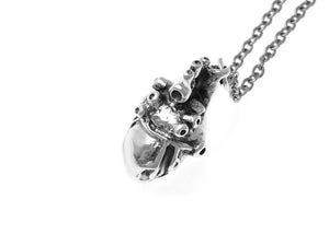 Anatomical Heart Necklace, Anatomy Jewelry in Sterling Silver