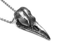 Antiqued Crow Skull Necklace, Bird Jewelry