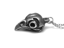 Antiqued Owl Skull Necklace, Nocturnal Bird Jewelry in Oxidized Pewter