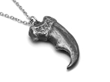 Antiqued Polar Bear Claw Necklace, Animal Jewelry in Aged Pewter
