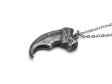 Antiqued Polar Bear Claw Necklace, Animal Jewelry in Aged Pewter