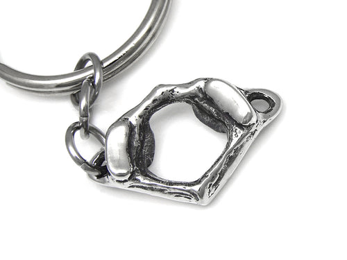 C1 Atlas Vertebra Keychain, Anatomy Keyring in Pewter