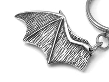 Bat Wing Keychain, Animal Keyring in Pewter