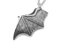 Bat Wing Necklace, Animal Vampire Jewelry in Pewter