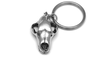 Bear Skull Keychain, Animal Skeleton Keyring in Pewter