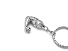 Biceps Keychain, Arm Muscle Keyring in Pewter