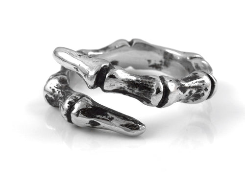 Phalanx Finger Bone Ring, Anatomical Jewelry in Pewter