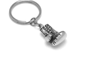 Boxing Glove Keychain, Muay Thai Keyring in Pewter