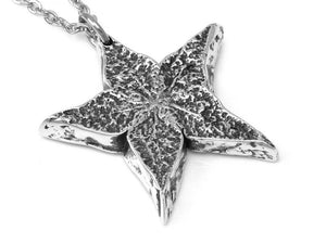 Carambola Necklace, Starfruit Jewelry in Pewter
