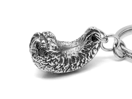 Cashew Keychain, Nut Nature Keyring in Pewter