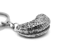 Cashew Keychain, Nut Nature Keyring in Pewter