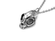 Cat Skull Necklace, Animal Jewelry in Pewter