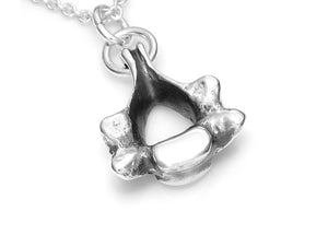 Small Cervical Vertebra Necklace, Anatomy Jewelry in Sterling Silver