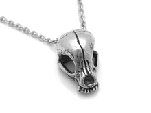 Chihuahua Skull Necklace, Animal Skeleton Jewelry in Pewter