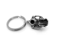 Chimpanzee Skull Keychain, Ape Keyring in Pewter