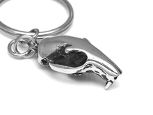 Chipmunk Skull Keychain, Rodent Cranium Keyring in Pewter