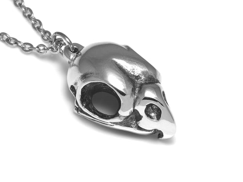 Cockatiel Skull Necklace, Bird Jewelry in Pewter