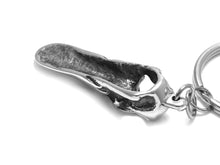 Duck Skull Keychain, Skeleton Keyring in Pewter