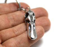 Duck Skull Keychain, Skeleton Keyring in Pewter