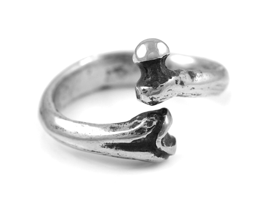 Femur Bone Ring, Anatomical Jewelry in Pewter