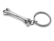 Femur Bone Keychain, Anatomical Keyring in Pewter