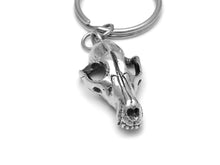 Fox Skull Keychain, Animal Skeleton Keyring in Pewter