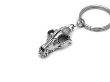 Fox Skull Keychain, Animal Skeleton Keyring in Pewter