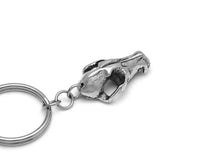 Fox Skull Keychain, Animal Skeleton Keyring in Pewter