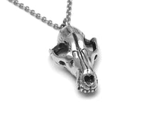 Fox Skull Necklace, Animal Skeleton Jewelry in Pewter