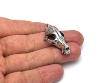 Fox Skull Necklace, Animal Skeleton Jewelry in Pewter
