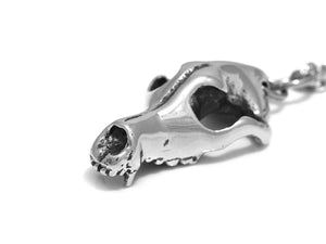 German Shepherd Skull Necklace, Dog Jewelry in Pewter