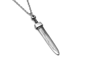 Gladius Sword Pendant Necklace in Pewter