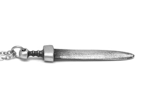 Gladius Sword Pendant Necklace in Pewter