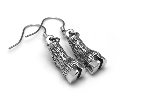Goat Foot Dangle Earrings, Handmade Cloven Hoof Animal Jewelry