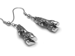 Goat Foot Dangle Earrings, Handmade Cloven Hoof Animal Jewelry