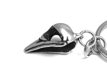 Goldcrest Skull Keychain, Bird Keyring in Pewter