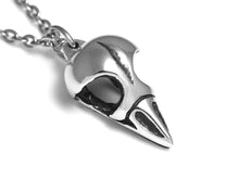 Goldcrest Skull Necklace, Ornithology Bird Jewelry in Pewter