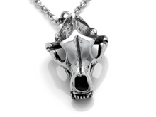 Grizzly Bear Skull Necklace, Animal Jewelry in Pewter
