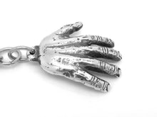 Human Hand Keychain, Anatomy Keyring in Pewter