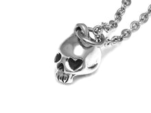 Heart Shaped Eyes Skull Necklace, Rock Jewelry