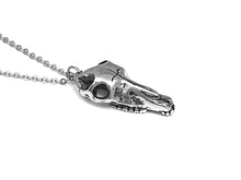 Horse Skull Necklace, Animal Skeleton Jewelry in Pewter