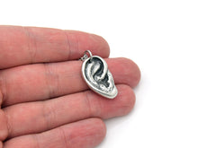 Human Ear Necklace, Anatomical Hearing Jewelry in Pewter