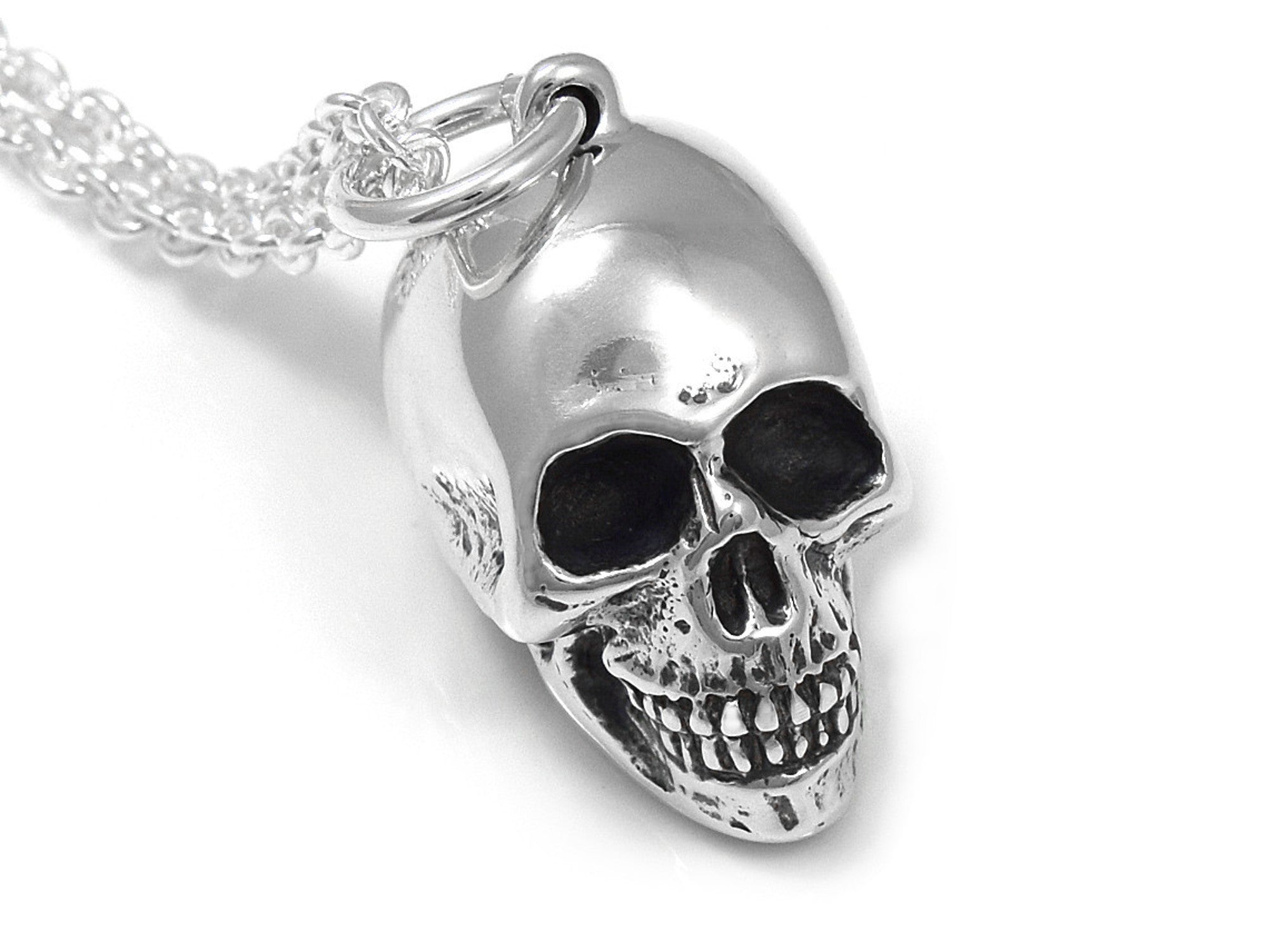 Women's Silver Metal Skull Body Chain – Long Skeleton Necklace, Gothic Fashion Jewelry