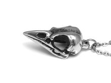 Jackdaw Skull Necklace, Bird Jewelry in Pewter