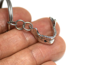 Human Mandible Keychain, Anatomy Keyring in Pewter