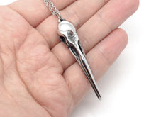 Kiwi Skull Necklace, Bird Jewelry in Pewter
